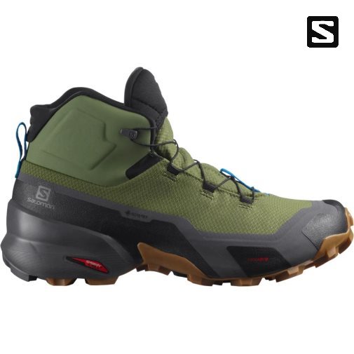 Olive Salomon Cross Hike Mid GTX Men's Hiking Boots | IE PB6310